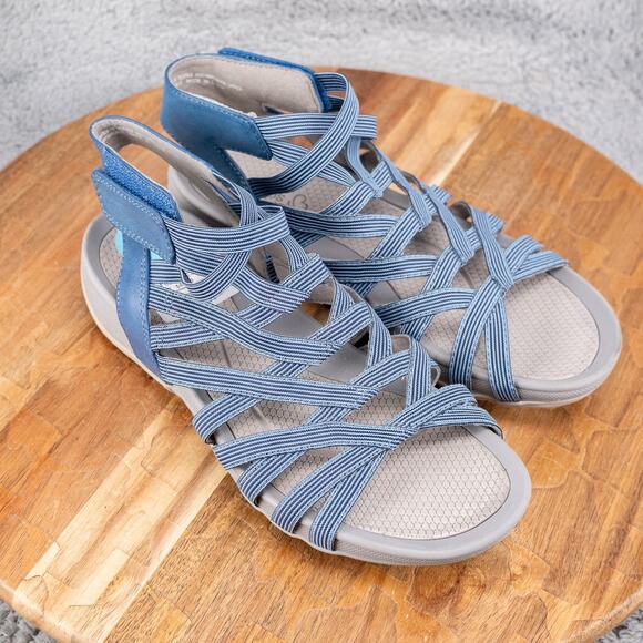 BareTraps Sammie Sandals Women’s Size 6 M Blue Stretch Stappy Gladiator Sandal - Picture 1 of 6